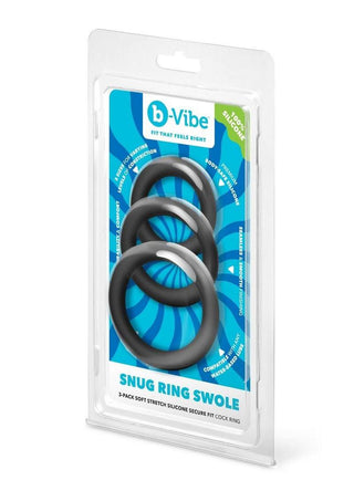 B-Vibe Snug Ring Thick Silicone Cock Ring - Black - 3 Pack