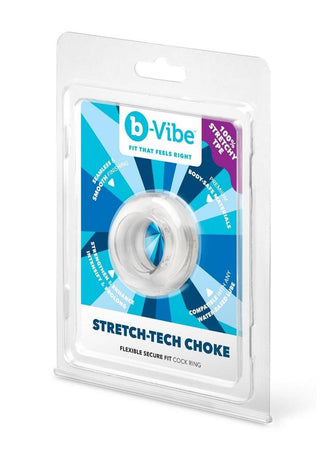 B-Vibe Stretch Tech Choke Cock Ring - Clear