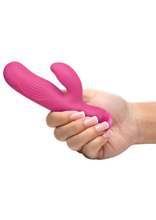 Bang! Flexible Ribbed Rechargeable Silicone Rabbit Vibrator