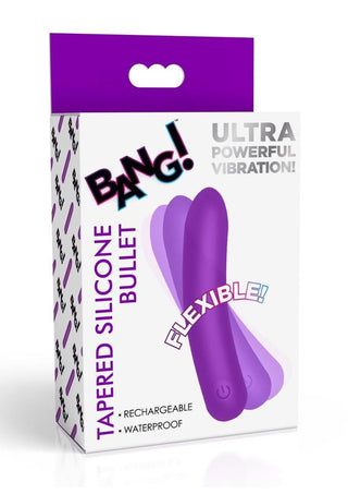 Bang Tapered Flexible Silicone Rechargeable Bullet - Purple