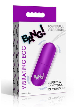 Bang Vibrating Rechargeable Egg with Remote - Purple