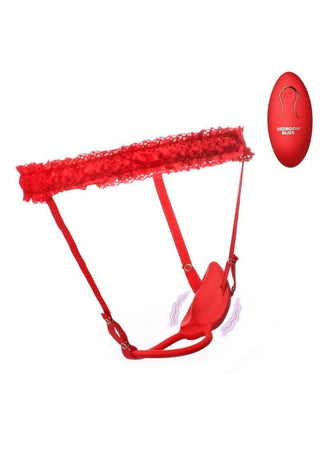 Bedroom Bliss Couples Silicone Rechargeable Panty Vibe with Remote Control - Red