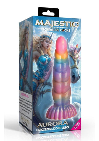 Creature Cocks Aurora Unicorn Silicone Dildo - Rainbow