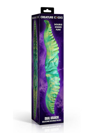Creature Cocks Dual Kraken Silicone Double Dildo - Green/Yellow