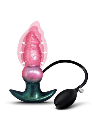 Creature Cocks Girthy Likan Inflatable Silicone Anal Plug - Multicolor