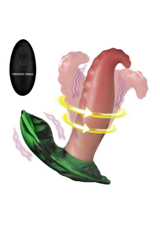 Creature Cocks Tongue Twister Rechargeable Silicone Panty Vibe Tongue Harness with Remote