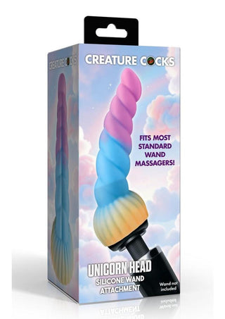 Creature Cocks Unicorn Head Silicone Wand Attachment - Rainbow