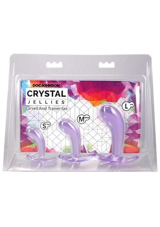 Crystal Jellies Curved Anal Trainer - Purple - 3 Piece/Set