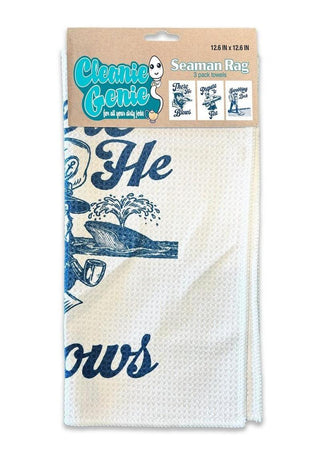Cum Rags Seamen - Blue/White - 3 Per Set