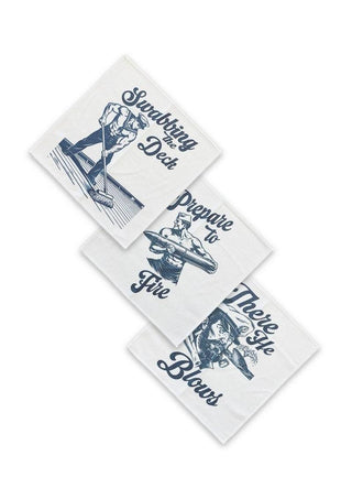 Cum Rags Seamen - Blue/White - 3 Per Set