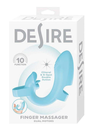 Desire Rechargeable Silicone Finger Massager - Blue
