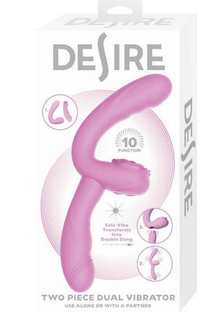 Desire Two-Piece Dual Rechargeable Silicone Vibrator - Lavender