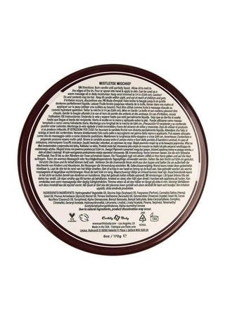 Earthly Body Hemp Seed 3 In 1 Massage Candle - Mistletoe Mischief - 6oz