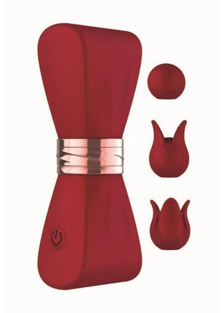 Gold Glam Tri-Tip Silicone Rechargeable Vibrator