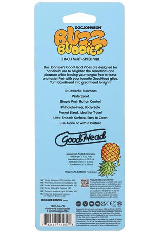 Goodhead Buzz Buddies Pineapple 5in Vibe