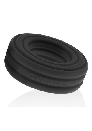 Hunkyjock Roto Grooved Gripper Ribbed Cockring - Black Fog