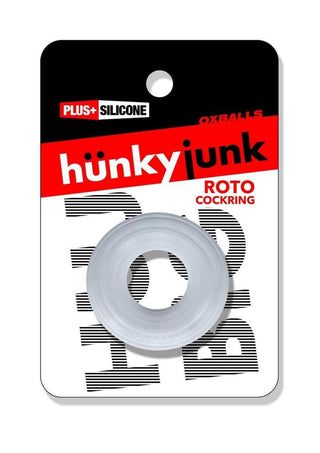 Hunkyjock Roto Grooved Gripper Ribbed Cockring - Clear Steam - Clear