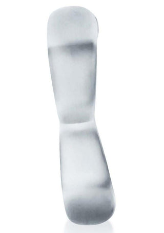 Hunkyjunk Boomerang Silicone Double-Ring Cockring and Nut-Tugger - Clear Steam