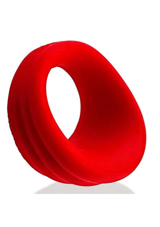 Hunkyjunk Expander Slimmer Scoop Style Silicone Cockring - Red Velvet - Red