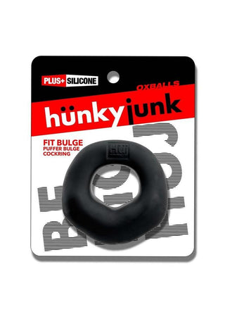 Hunkyjunk Fit Bulge Hung-Style Silicone Cockring - Black Fog - Black