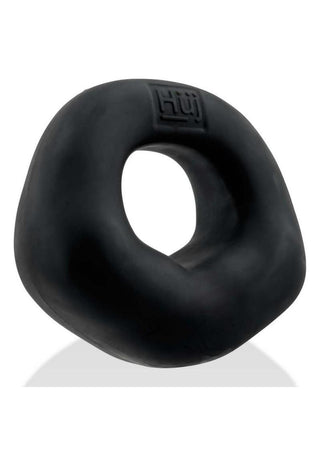 Hunkyjunk Fit Bulge Hung-Style Silicone Cockring - Black Fog - Black