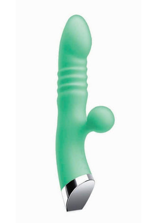 Intruder Thrust Rechargeable Silicone Pleasure Vibrator - Mint