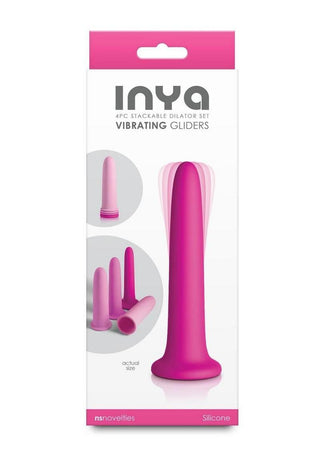 Inya Vibrating Gliders Rechargeable Silicone Dilator - Pink - 4 Piece/Set