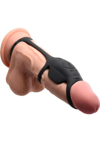 Jock Blitz Vibrating Penis Sleeve Rechargeable Silicone Cock Ring with Remote Control
