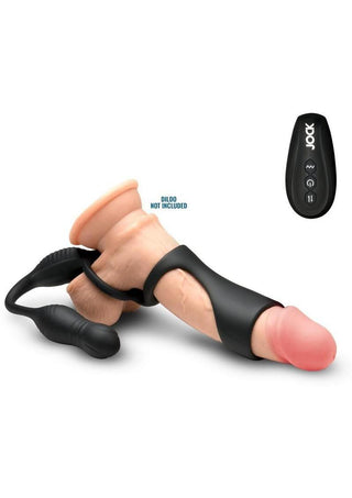 Jock Hype Max Thrusting and Vibrating Rechargeable Silicone Anal Plug with Cock Ring