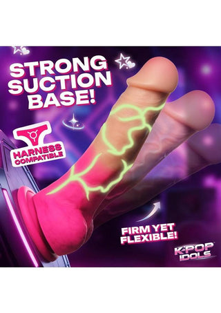 K Pop K.g. Glow In The Dark Silicone Dildo with Balls