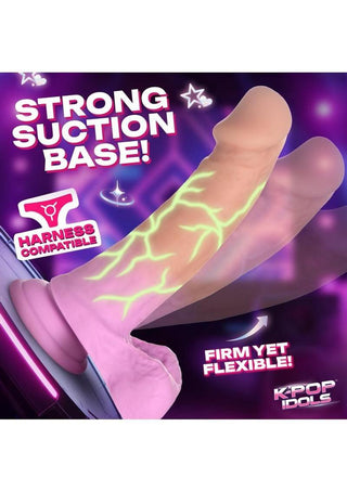 K Pop Taeon Glow In The Dark Silicone Dildo with Balls
