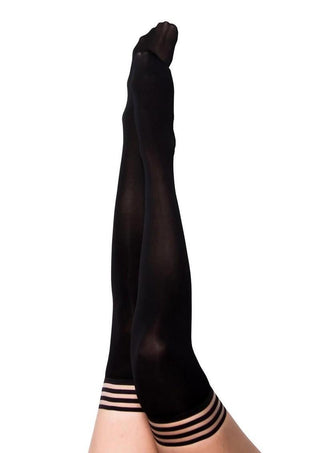 Kixies Danielle Opaque Thigh High Tights - Size B - Black - Medium