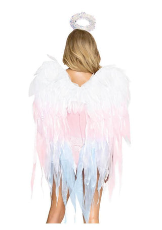 Leg Avenue Angel Ombre Chiffon Wings and Halo Headband - Multicolor - One Size - 2 Piece