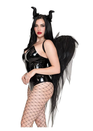 Leg Avenue Dark Enchantress Chiffon Wings and Horn Headband