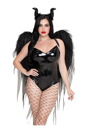 Leg Avenue Dark Enchantress Chiffon Wings and Horn Headband - Black - One Size - 2 Piece