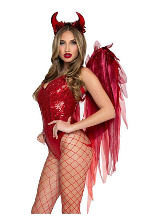 Leg Avenue Dark Enchantress Chiffon Wings and Horn Headband
