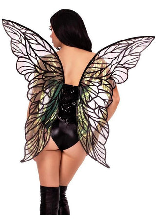 Leg Avenue Iridescent Strapless Fairy Wings - Black - One Size