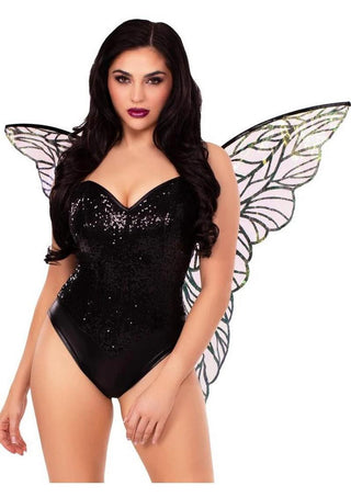 Leg Avenue Iridescent Strapless Fairy Wings - Black - One Size