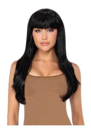 Leg Avenue Long Straight Bang Wig - Black - 25in