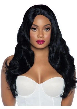 Leg Avenue Long Wavy Wig - Black - 27in
