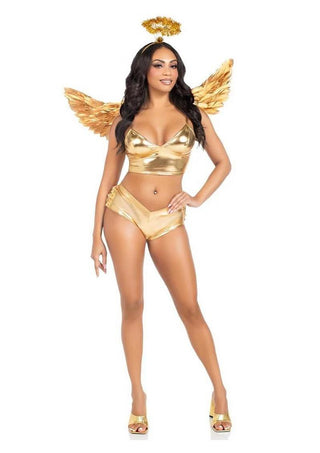 Leg Avenue Metallic Angel Wings and Tinsel Halo Headband