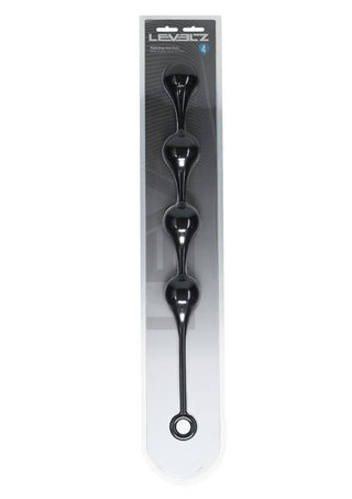 Levelz Waterdrop Silicone Anal Balls - Black - XLarge - 50mm