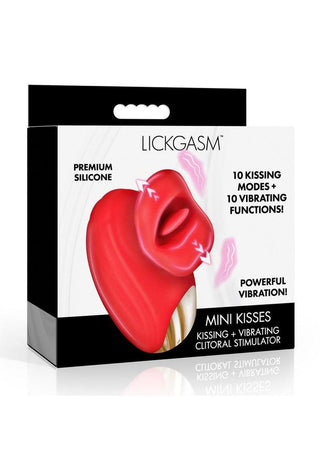 Lickgasm Mini Kisses Kissing and Vibrating Rechargeable Silicone Clitoral Stimulator - Red