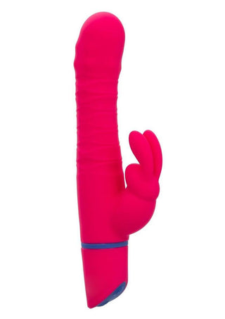 Love Bunny Beaded Spin Bunny Rechargeable Silicone Dual Motor Vibrator - Pink