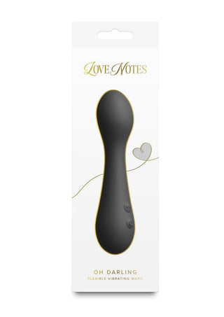 Love Notes Oh Darling Rechargeable Silicone Flexible Vibrating Wand - Black
