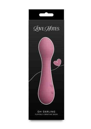 Love Notes Oh Darling Rechargeable Silicone Flexible Vibrating Wand - Pink