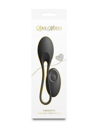 Love Notes Smooth Rechargeable Silicone Vibrating Egg - Black