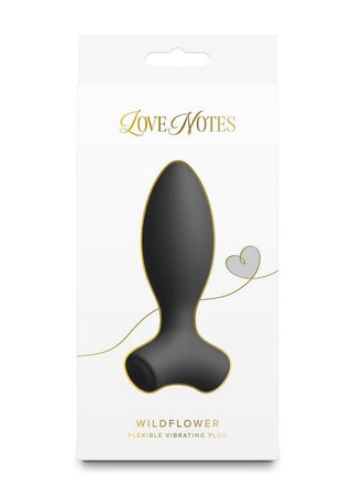 Love Notes Wildflower Rechargeable Silicone Flexible Vibrating Plug - Black