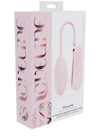 Loveline Felicite 10 Function Silicone Rechargeable Egg Vibe with Remote Control - Pink