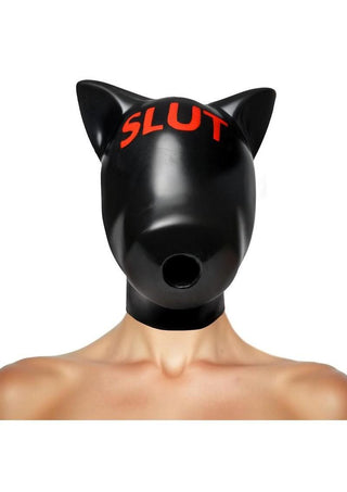 Master Series Slut Silicone Sensory Hood - Black/Red